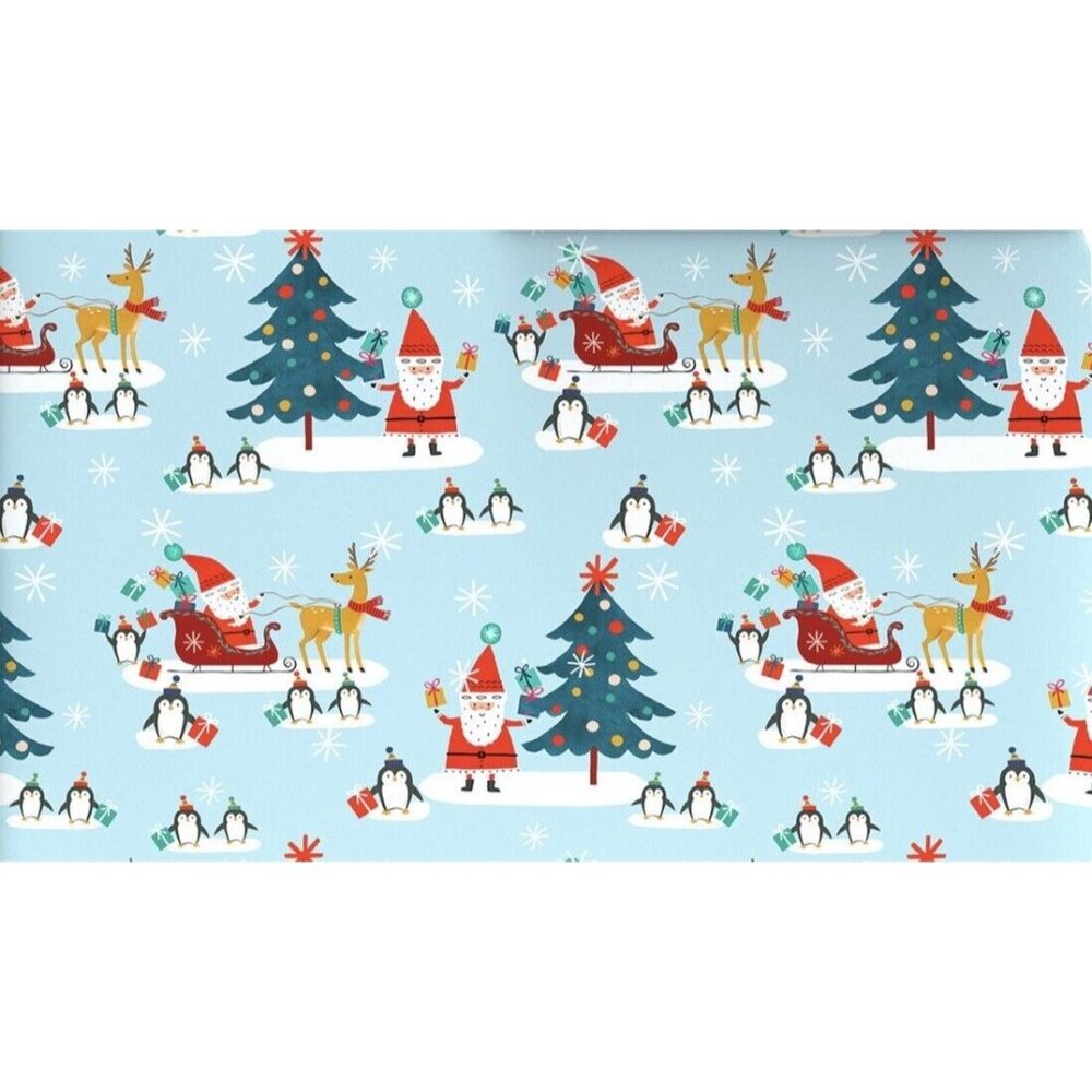Hallmark Wrapping Paper Christmas Santa Penguin & Friends 90 sq ft Roll